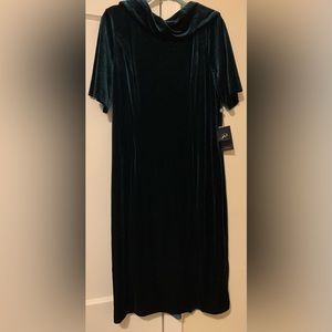 Adriana Papell hunter green velvet dress size 16